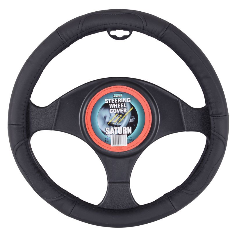 Husa Volan din Piele SATURN, Diametru 38 cm, Negru