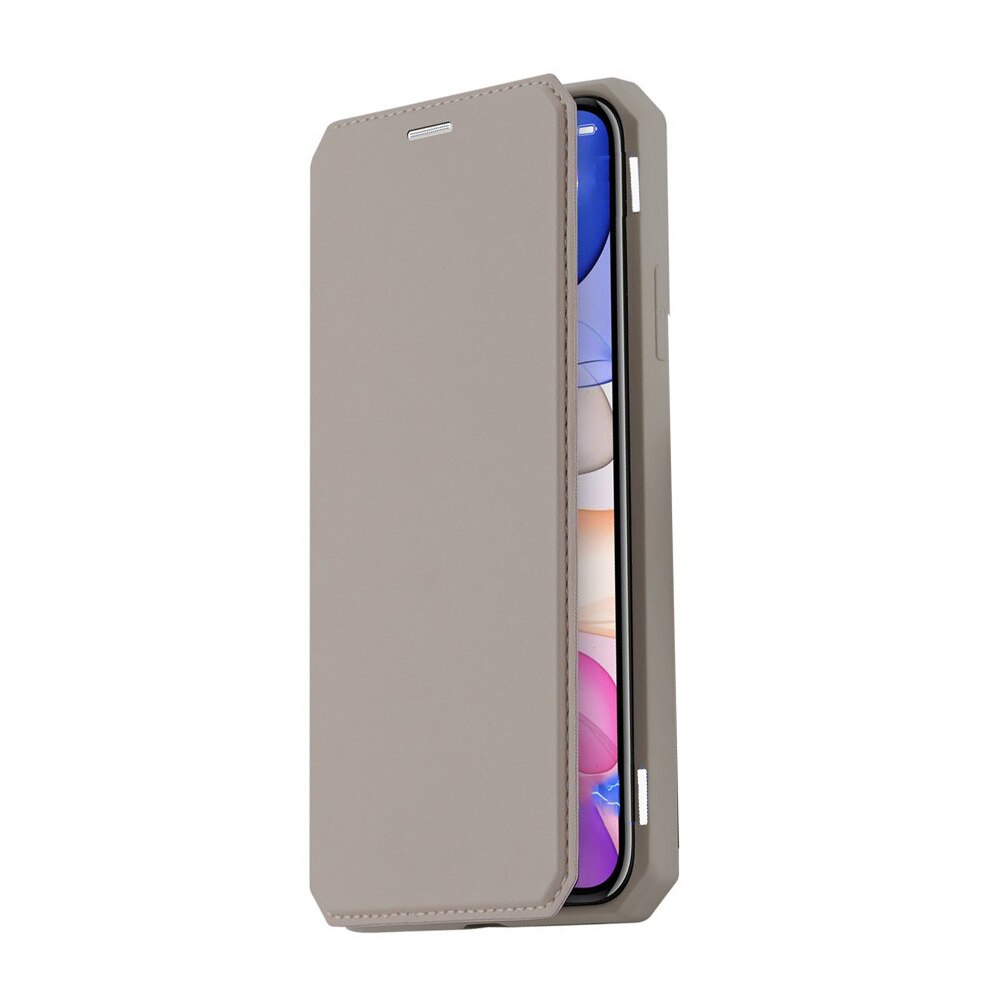 Husa Flip Skin din Piele PU OptimProtection Ultra Protect pentru iPhone 11, Auriu