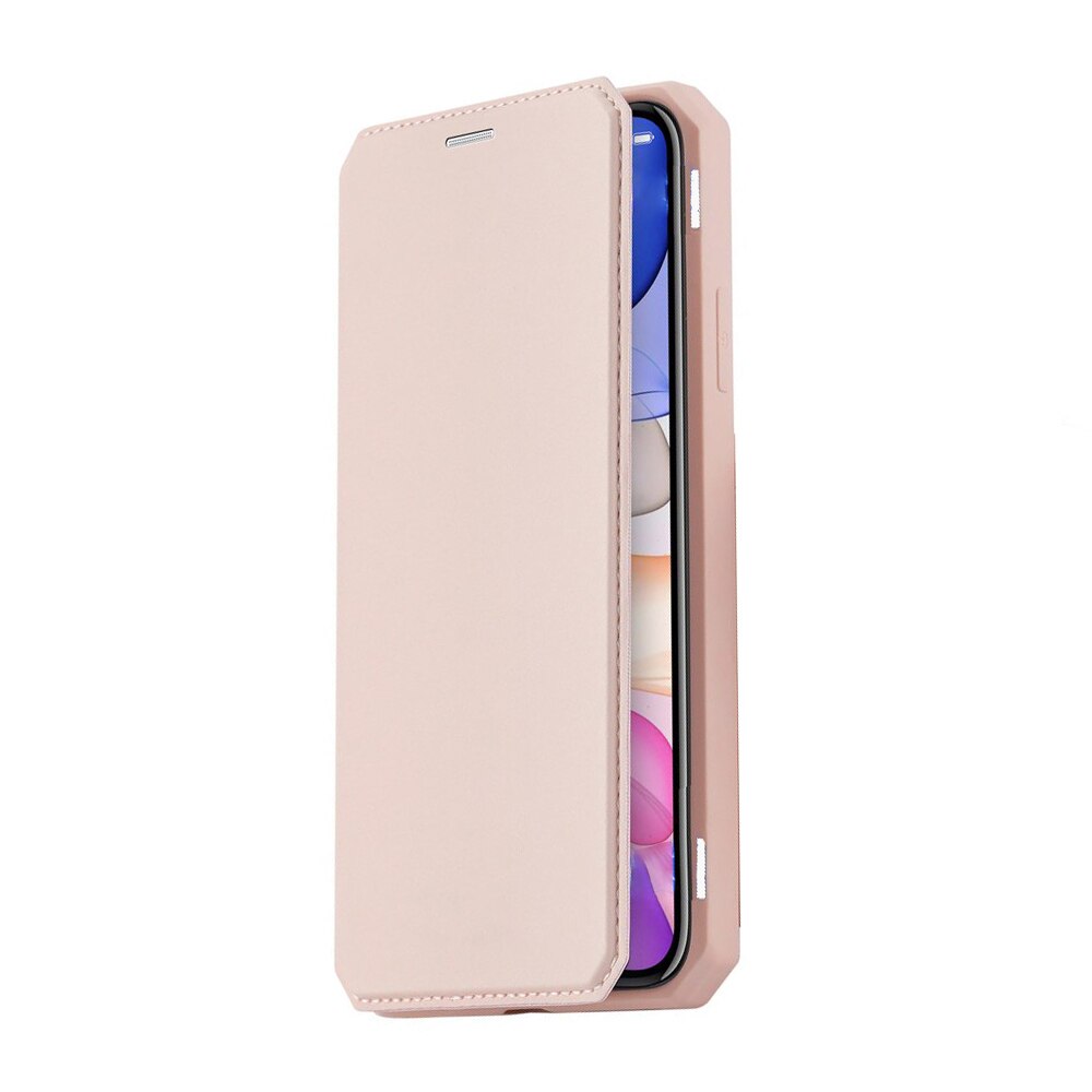 Husa Flip Skin din Piele PU OptimProtection Ultra Protect pentru iPhone 12 Pro Max, Rose
