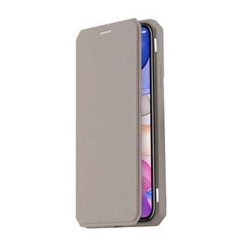 Husa Flip Skin din Piele PU OptimProtection Ultra Protect pentru iPhone 11 Pro, Auriu