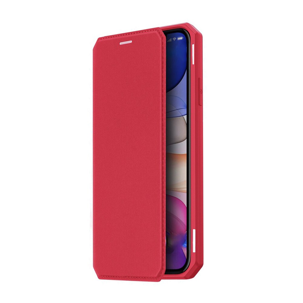 Husa Flip Skin din Piele PU OptimProtection Ultra Protect pentru iPhone 11 Pro, Rosu