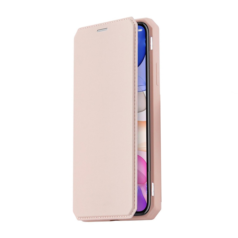 Husa Flip Skin din Piele PU OptimProtection Ultra Protect pentru iPhone 11 Pro, Rose