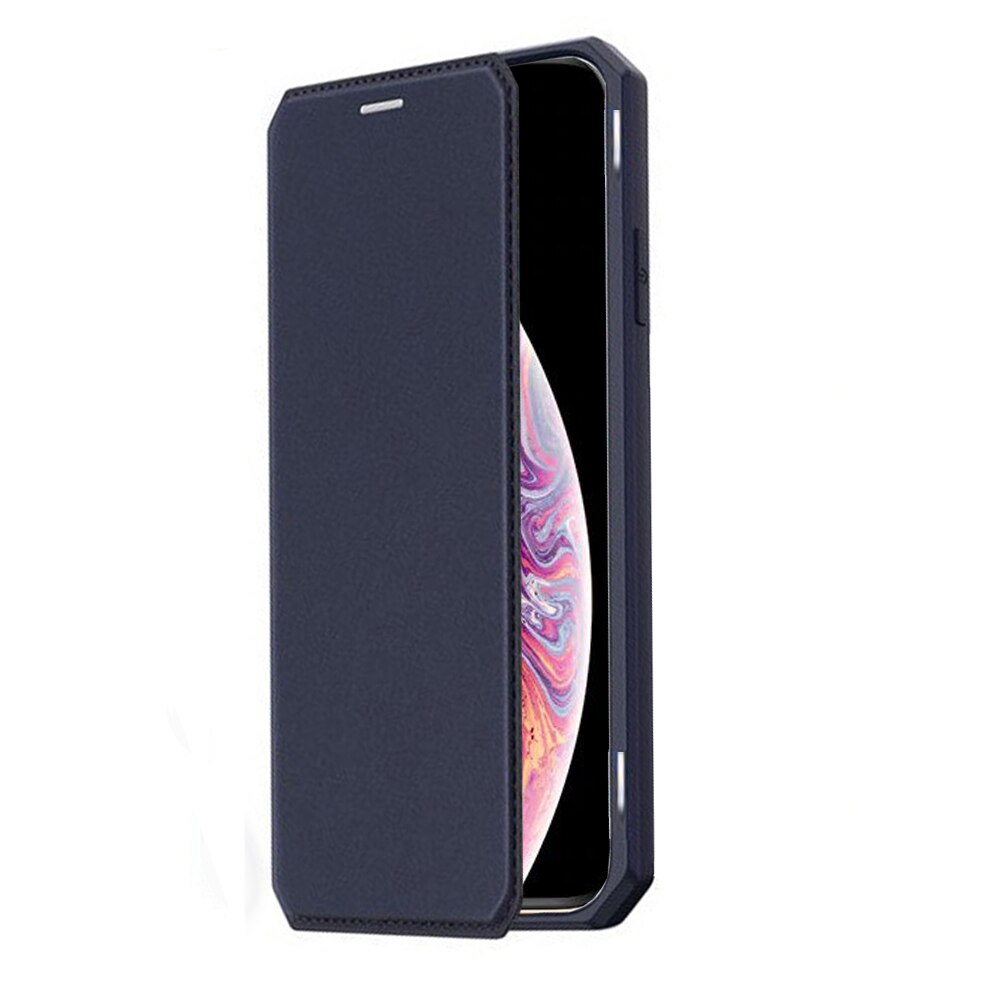 Husa Flip Skin din Piele PU OptimProtection Ultra Protect pentru iPhone 12 Pro, Albastru