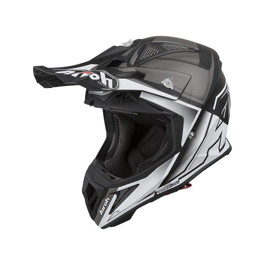 Casca AIROH, Aviator 2.2 check white matt, Alb, M