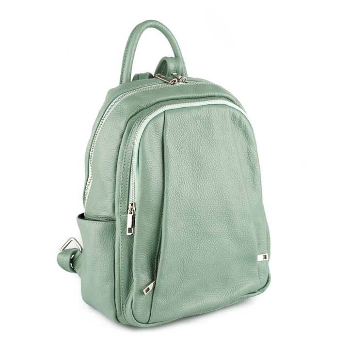 Rucsac Chelsea, din piele 100% naturala verde militar, 8087
