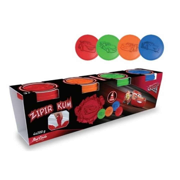 Кинетичен пясък Red Castle, Колите 3, 4x200 гр.