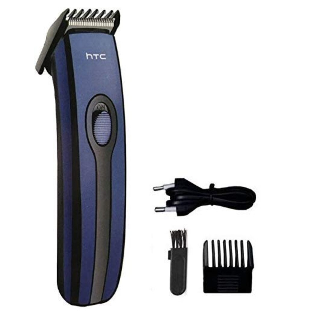 Aparat Profesional de Tuns copii si adulti , HTC AT209 cu acumulator, Tehnologie Superioara, fara fir, Lama otel inoxidabil, cutit ceramic si motor silentios, albastru