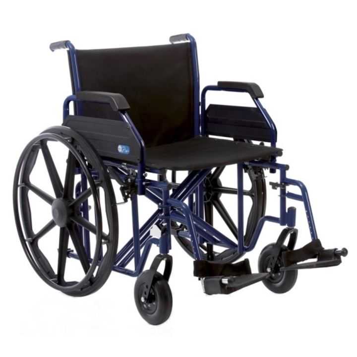Scaun cu rotile pentru pacienti obezi, pliabil, actionare manuala, 200 kg, latime 55 cm