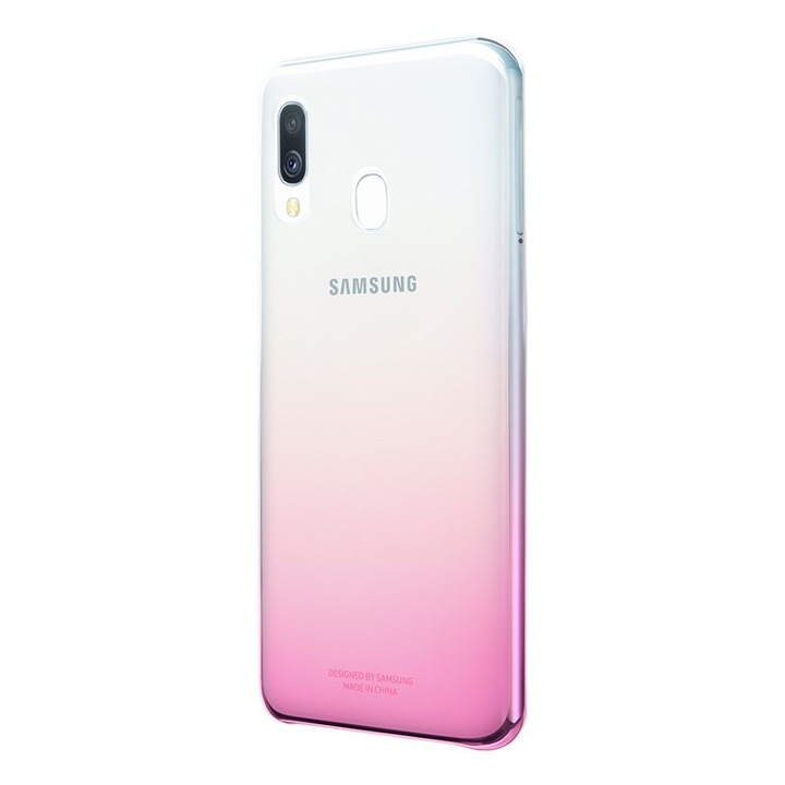 Samsung A405 Galaxy A40 Gradation Cover, gyári színátmenetes tok, rózsaszín, EF-AA405CP