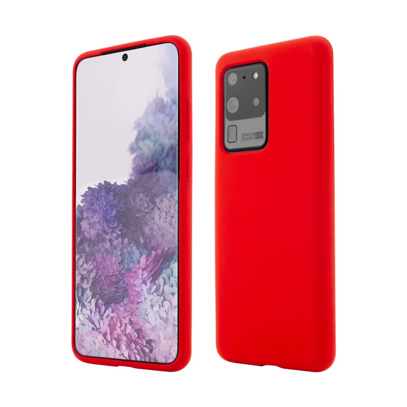 Husa Vetter pentru Samsung Galaxy S20 Ultra, Clip-On Soft Touch Silk Series, Rosu