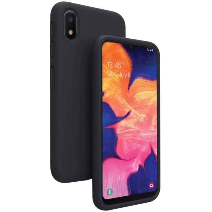Husa Samsung Galaxy A10, ultra slim, silicon Negru, cu interior de catifea, protectie camera