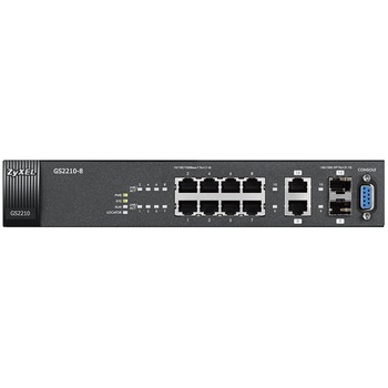 Switch Zyxel GS2210-8, 8- x 10/100/1000 Mbps, 2x Gigabit, RJ45/SFP Switch Zyxel GS2210-8, 8- x 10/100/1000 Mbps, 2x Gigabit, RJ45/SFP