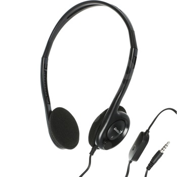 Casti cu microfon Genius HS-200C, cu banda, Negru Casti cu microfon Genius HS-200C, cu banda, Negru