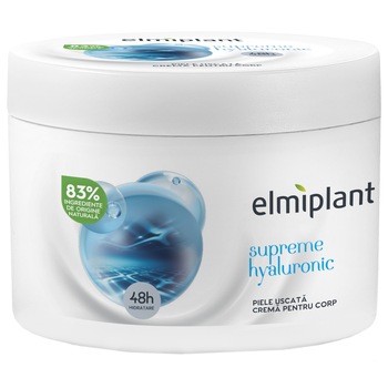 Crema de corp Elmiplant Supreme Hyaluronic, pentru piele uscata, 250 ml Crema de corp Elmiplant Supreme Hyaluronic, pentru piele uscata, 250 ml