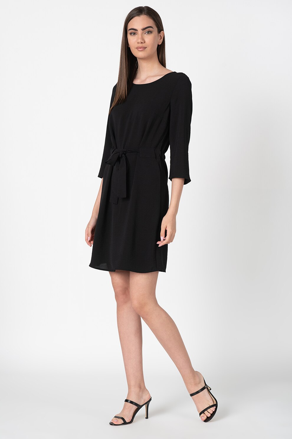 Vila, Rochie mini cu cordon in talie Rasha, Negru