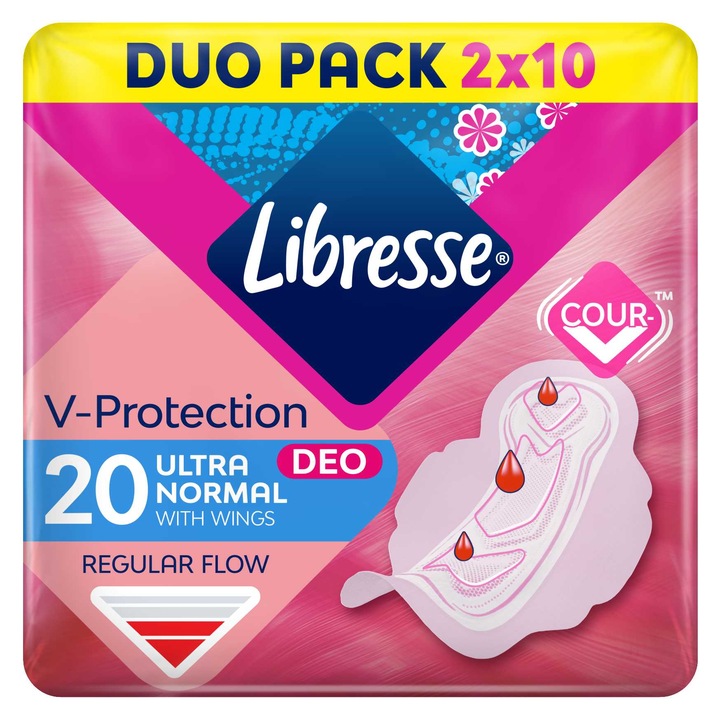 Libresse Ultra+ Deo szárnyas egészségügyi betét illatosított, 2x10 db