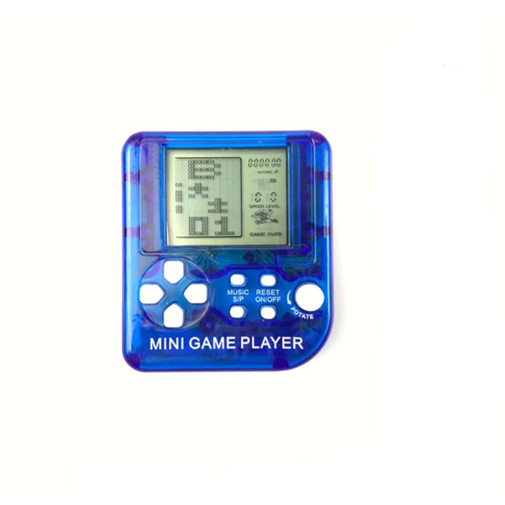 Мини конзола ключодържател тетрис, 4.6x4.2x1.8 см, Син