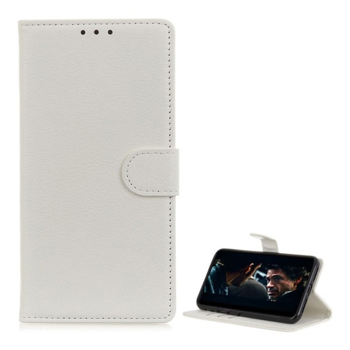 Gigapack mobiltelefon tok álló, bőr hatású, flip, oldalra nyíló, asztali tartó, prémium, fehér, kompatibilis: Samsung Galaxy S20 Ultra 5G, SM-G988B, / Galaxy S20 Ultra, SM-G988F
