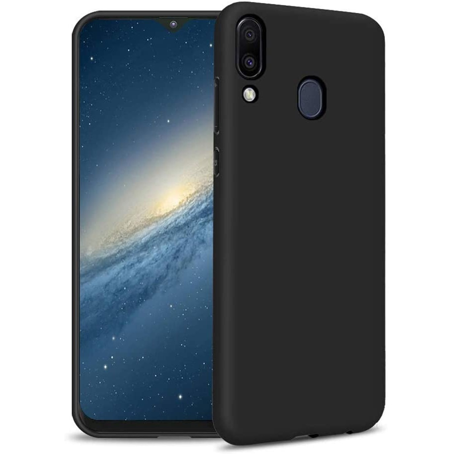 Husa slim compatibila cu Samsung Galaxy A20e, ultra slim, silicon Negru, cu interior de catifea, protectie camera, PlanetPhone
