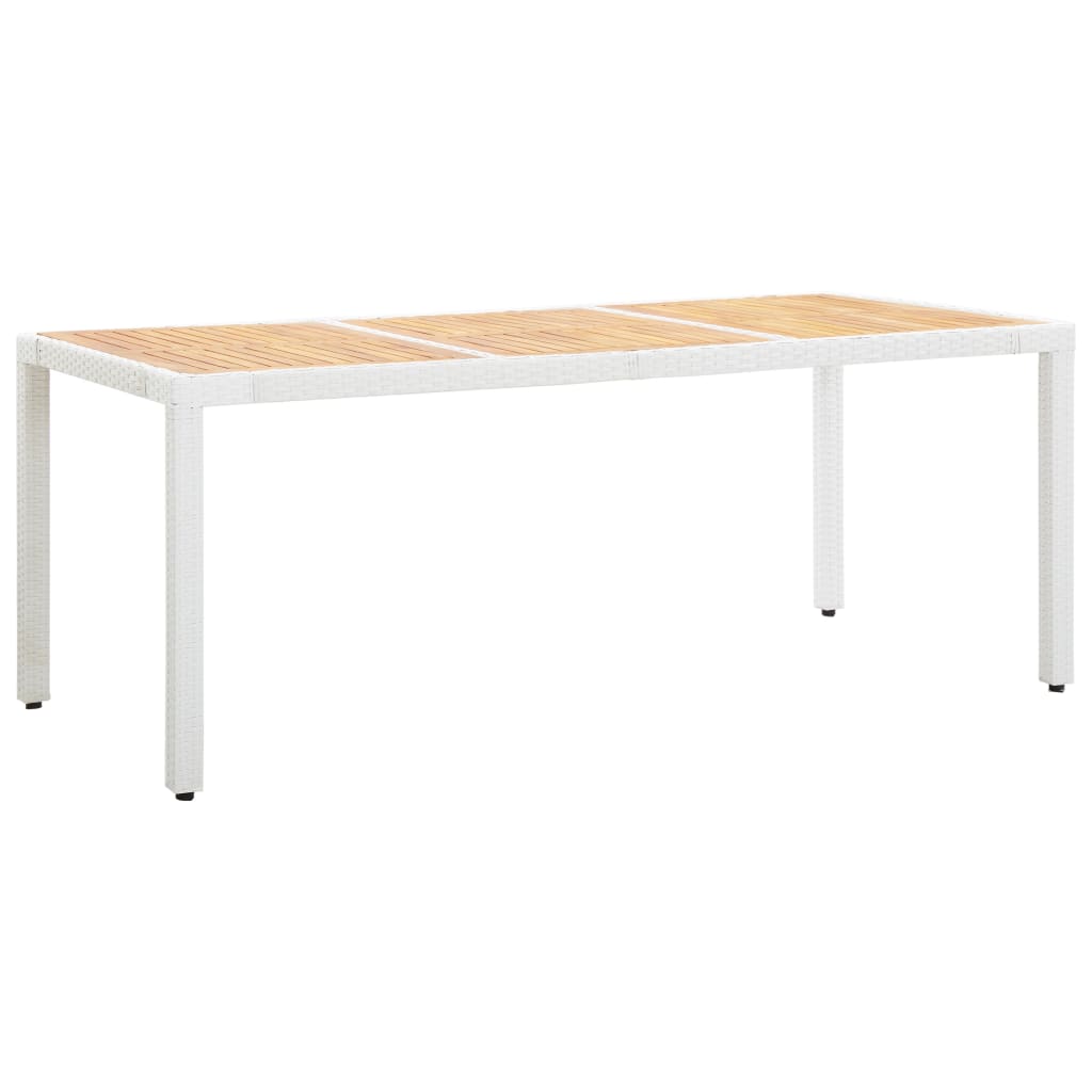 vidaXL fehér polyrattan és tömör akácfa kerti asztal 190 x vidaXL tömör akácfa kerti asztal 90 x 90 x 74 cm eMAG.hu