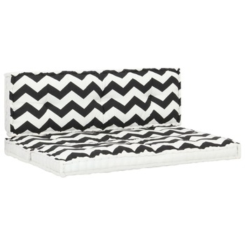 Set 2 perne de canapea din paleti, vidaXL, Textil, imprimeu, 120 x 80 x 50 cm, Negru Set 2 perne de canapea din paleti, vidaXL, Textil, imprimeu, 120 x 80 x 50 cm, Negru