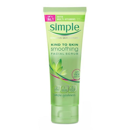Exfoliant delicat pentru ten Simple Smoothing Facial Scrub cu granule de orez, 75 ml