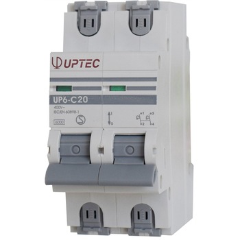 Intrerupator automat bipolar UP-6 UPTEC 20A curba C, Comtec Intrerupator automat bipolar UP-6 UPTEC 20A curba C, Comtec