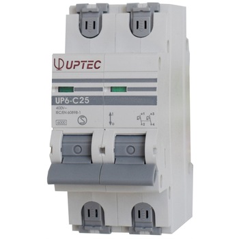 Intrerupator automat bipolar UP-6 UPTEC 25A curba C, Comtec Intrerupator automat bipolar UP-6 UPTEC 25A curba C, Comtec