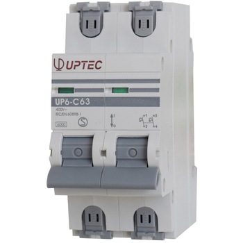 Intrerupator automat bipolar UP-6 UPTEC 50A curba C, Comtec Intrerupator automat bipolar UP-6 UPTEC 50A curba C, Comtec