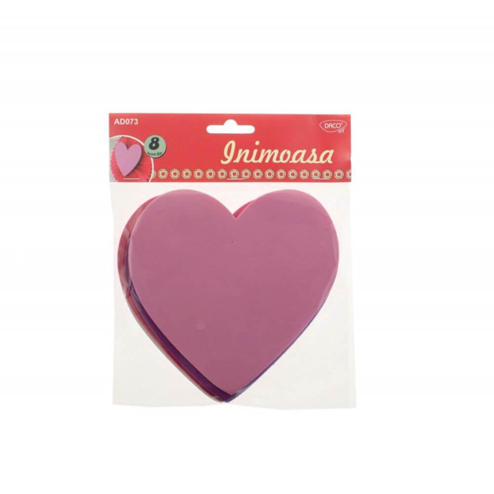 Inimi Autoadezive DACO, 8 Buc/Set, 154x154x2 mm, Multicolor