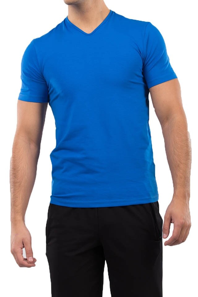 Tricou barbati slim fit for him andu, Albastru royal