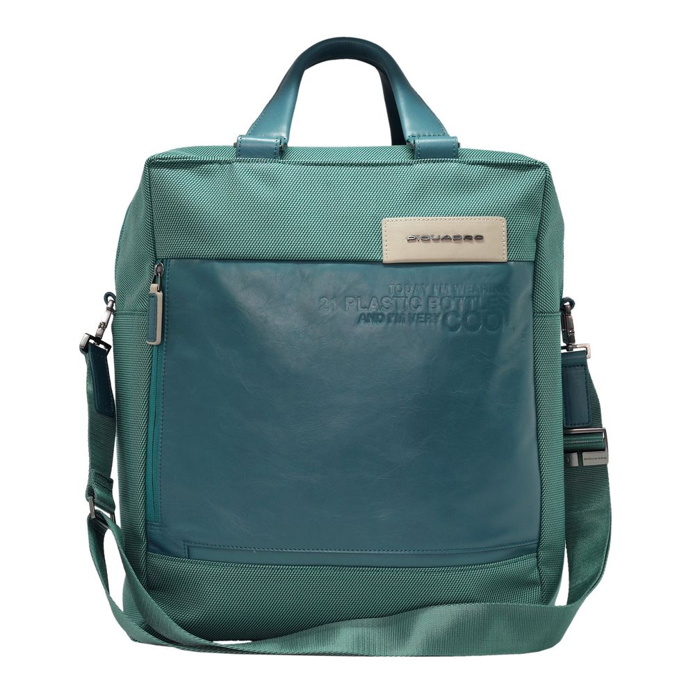 Geanta din tesut si piele, cu compartiment laptop 15,6'' si ipad 9,7''/10,2''/11'' PU3982W107/VE, verde