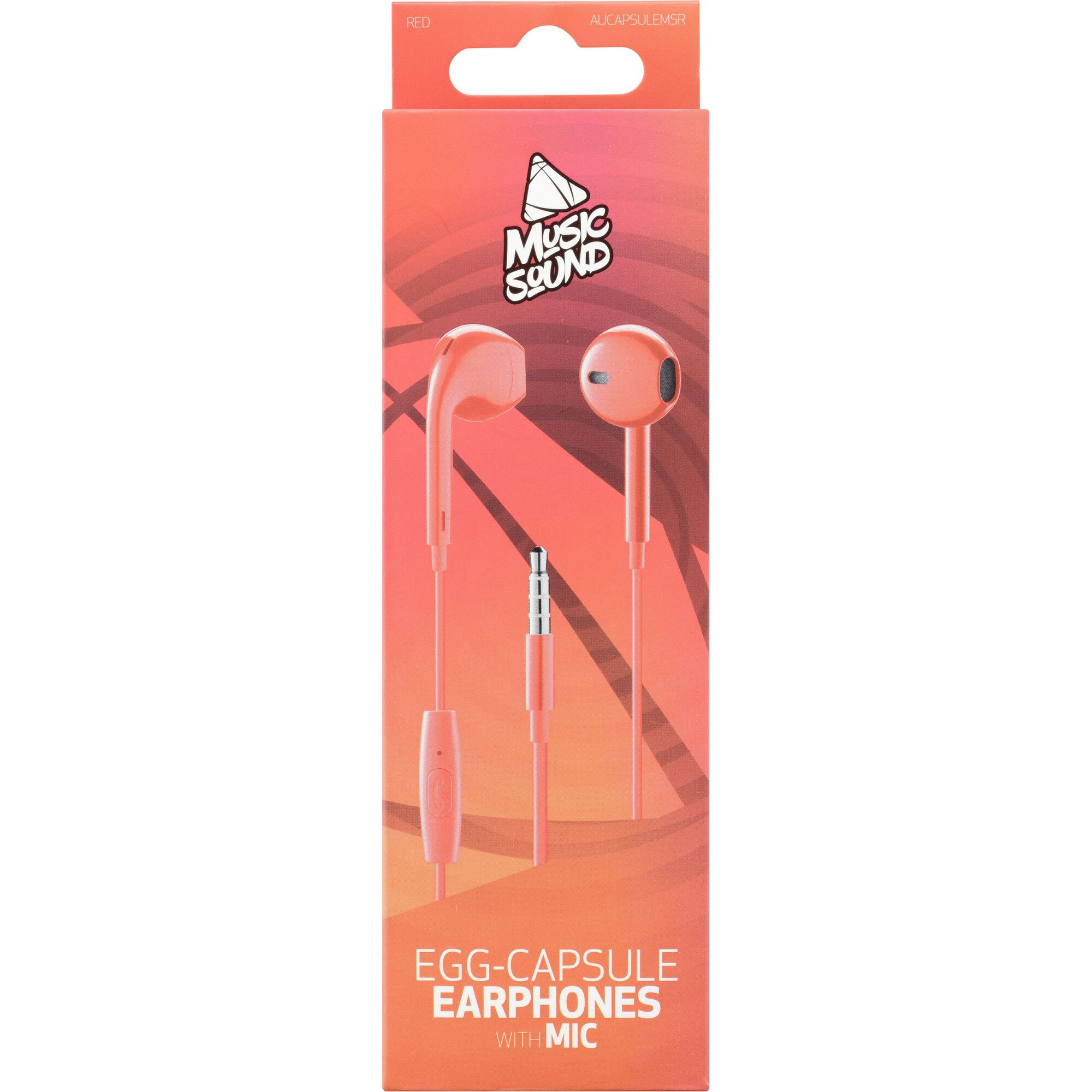 Casti audio Cellularline Capsule AUCAPSULEMSR, Microfon Jack 3.5mm, Rosu