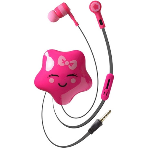 Casti audio Cellularline Cute&Sweet Star AUCUTEANDSWEET4, Microfon Jack 3.5mm, Roz