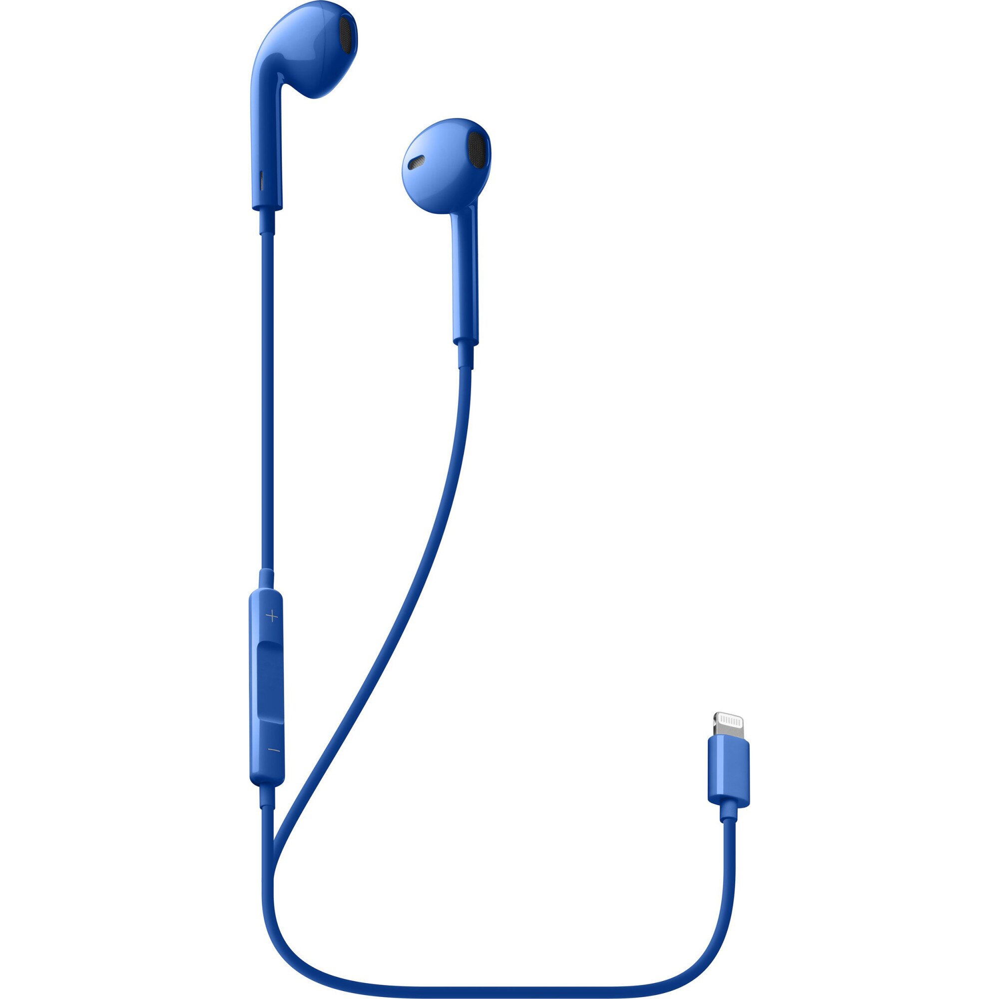 Casti audio Cellularline Swan AUSWANMFIIPHB, Microfon cu Input Lightning, Albastru