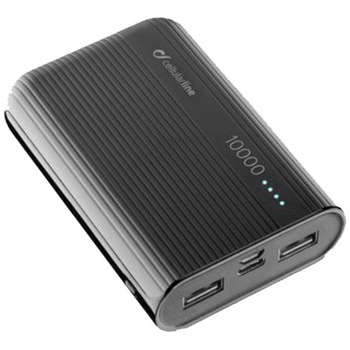 Acumulator extern Cellularline, 10000mAh, QC 3.0, 2xUSB, 12W, Negru Acumulator extern Cellularline, 10000mAh, QC 3.0, 2xUSB, 12W, Negru