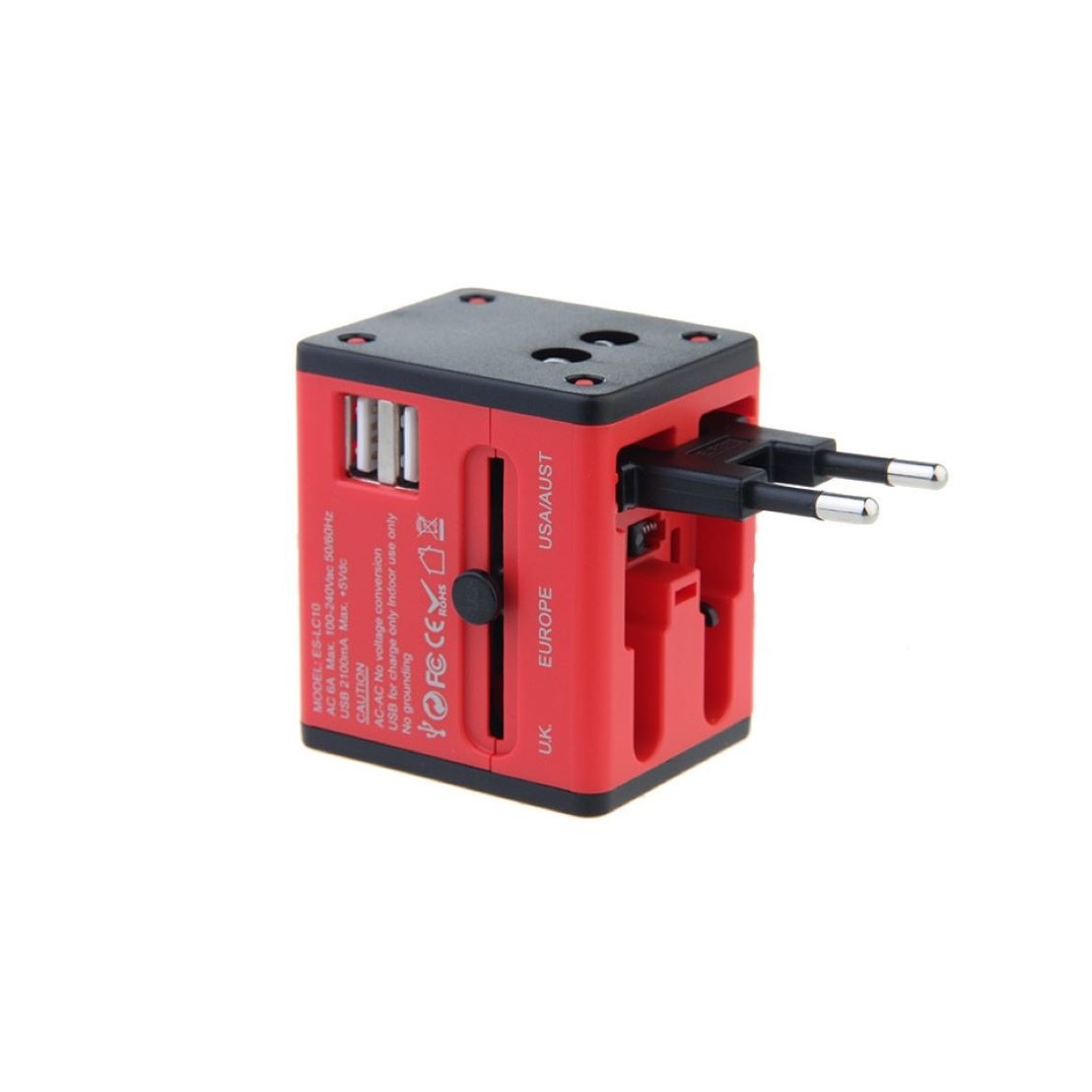 Adaptor universal Bibilel, Dual USB, Rosu, BBL1645