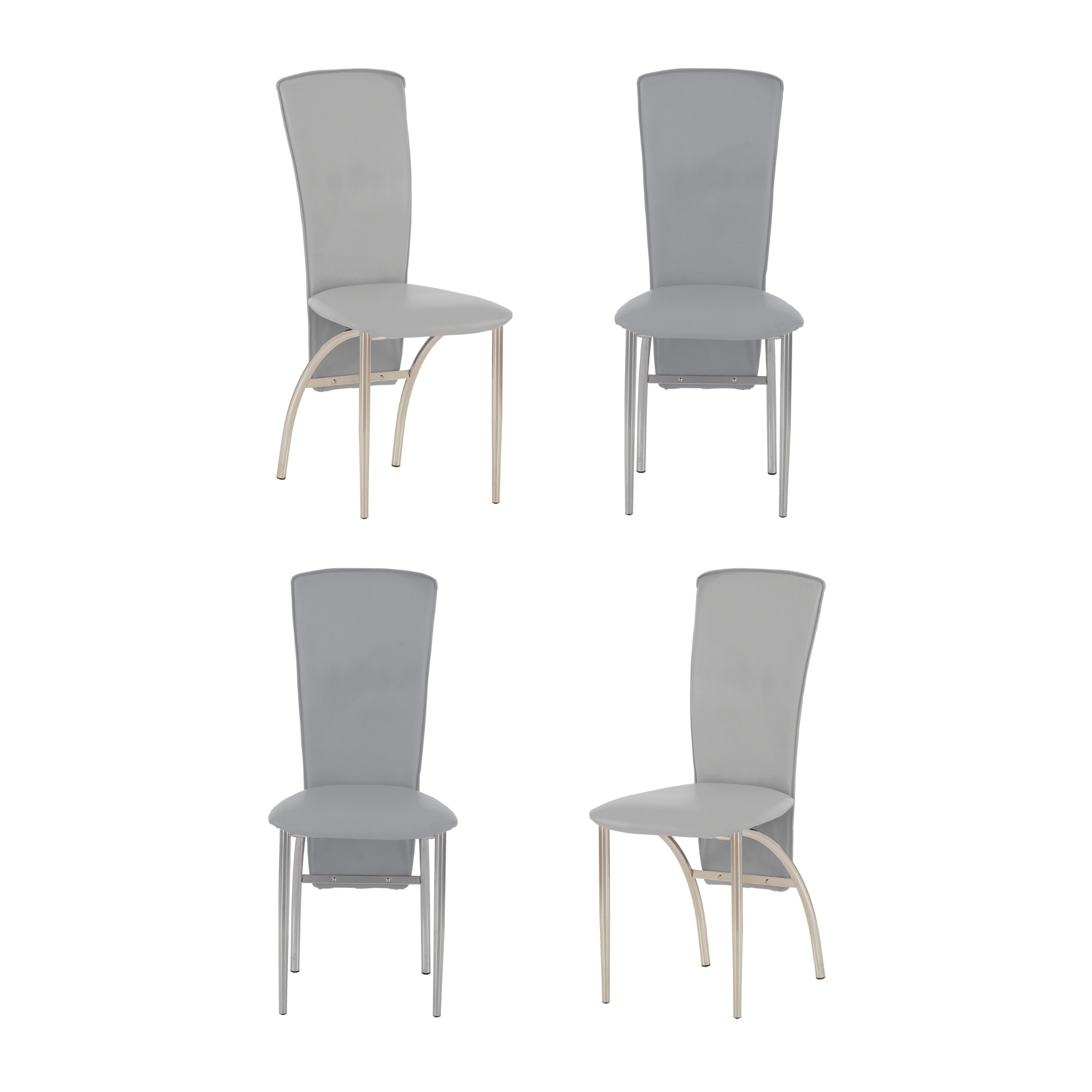 Set 4 scaune dining/bucatarie AMELY, piele ecologica, gri