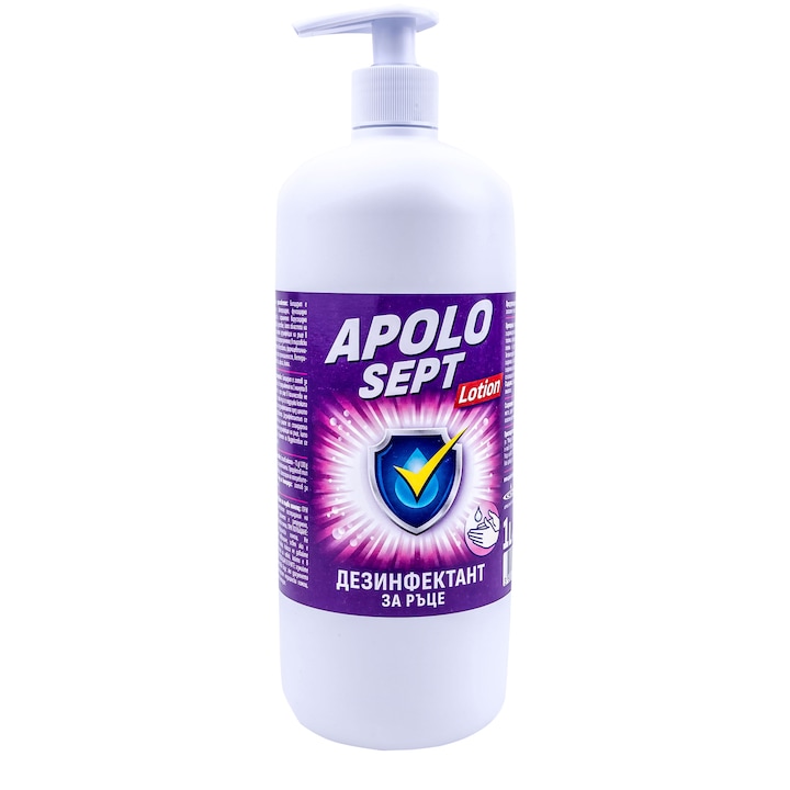 Dezinfectant pentru maini Apolo, Sept, Lotiune, Cu pompa, 1 L