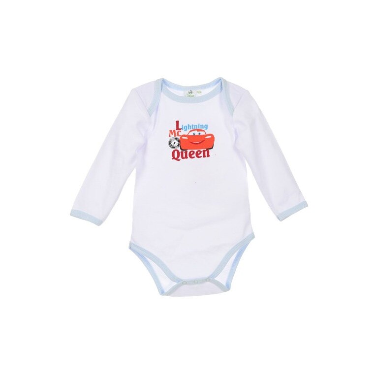 Body bebelusi, Cars, 81 cm, 18 luni, alb, baieti