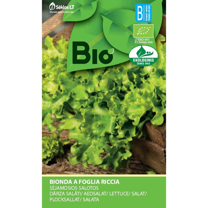 Salata Bionda A Foglia Riccia, Bio, Seminte Organice, plic, 2 grame