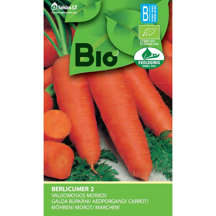 Morcovi Berlicumer 2, Bio, Seminte organice, Soi de toamna, plic, 2 grame