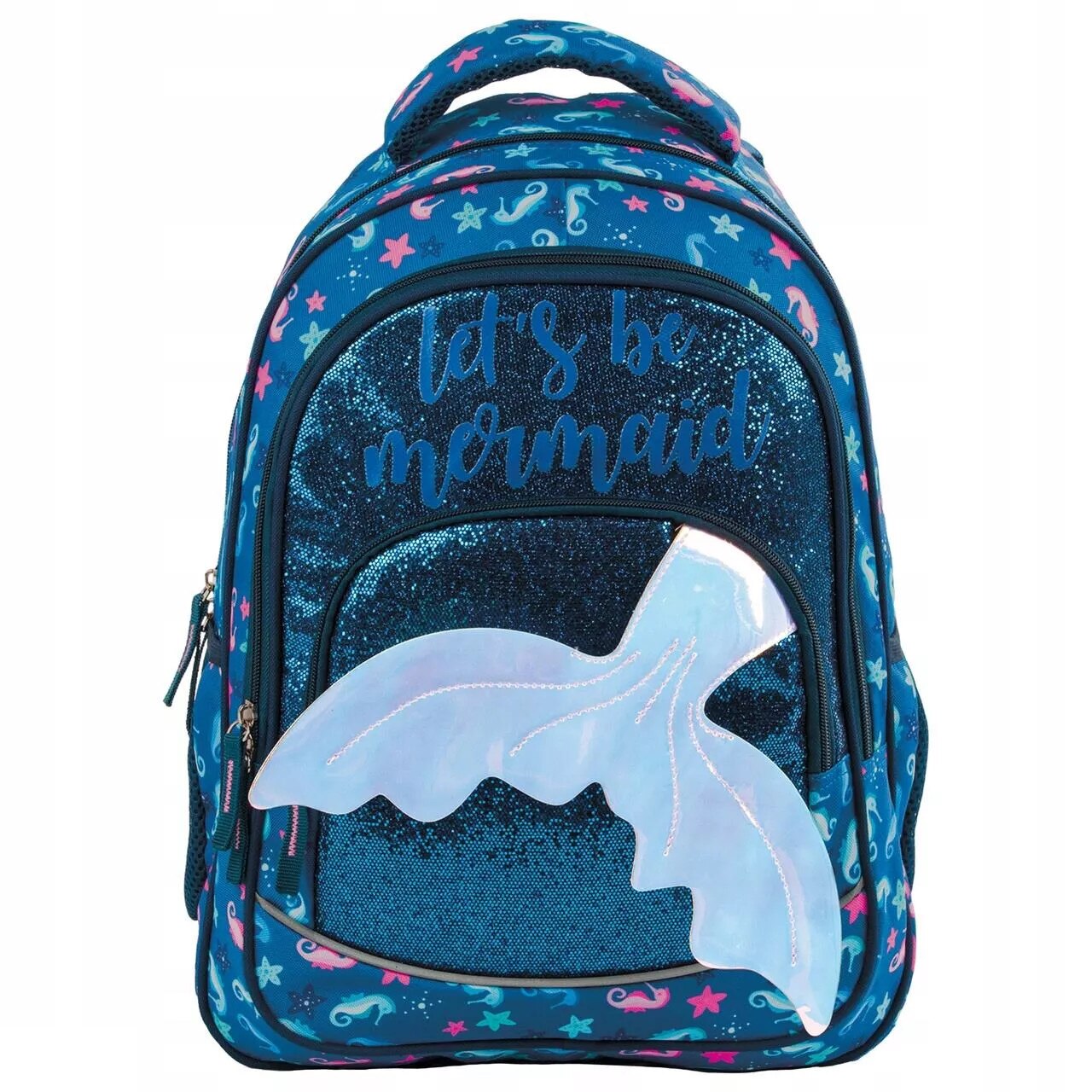 Rucsac scoala sirena, multicolor