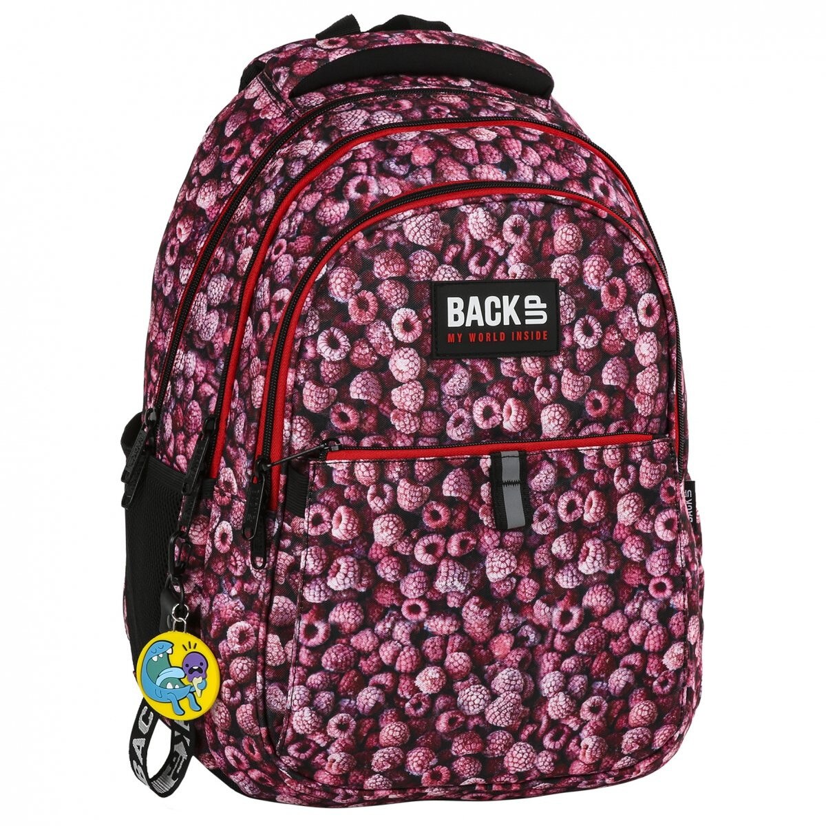 Rucsac scoala zmeura, multicolor