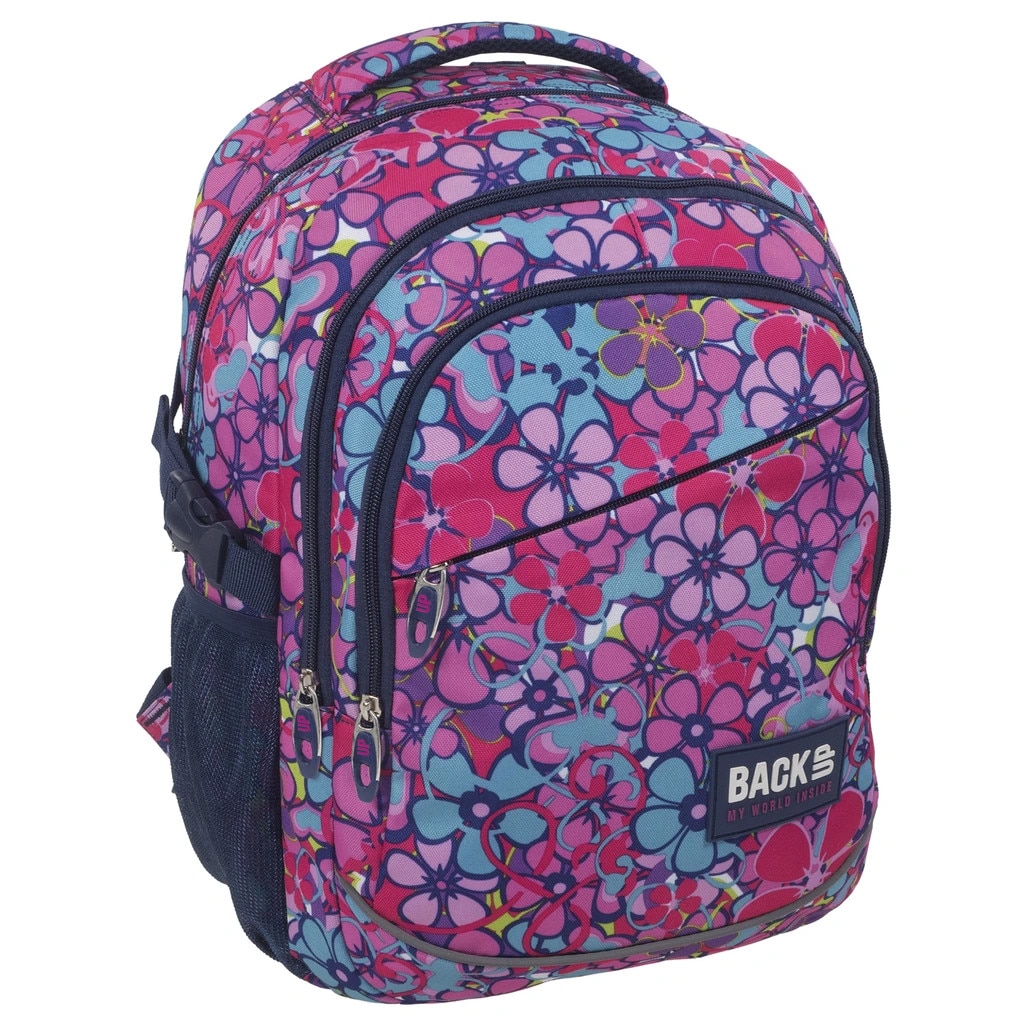 Rucsac scoala flori, multicolor