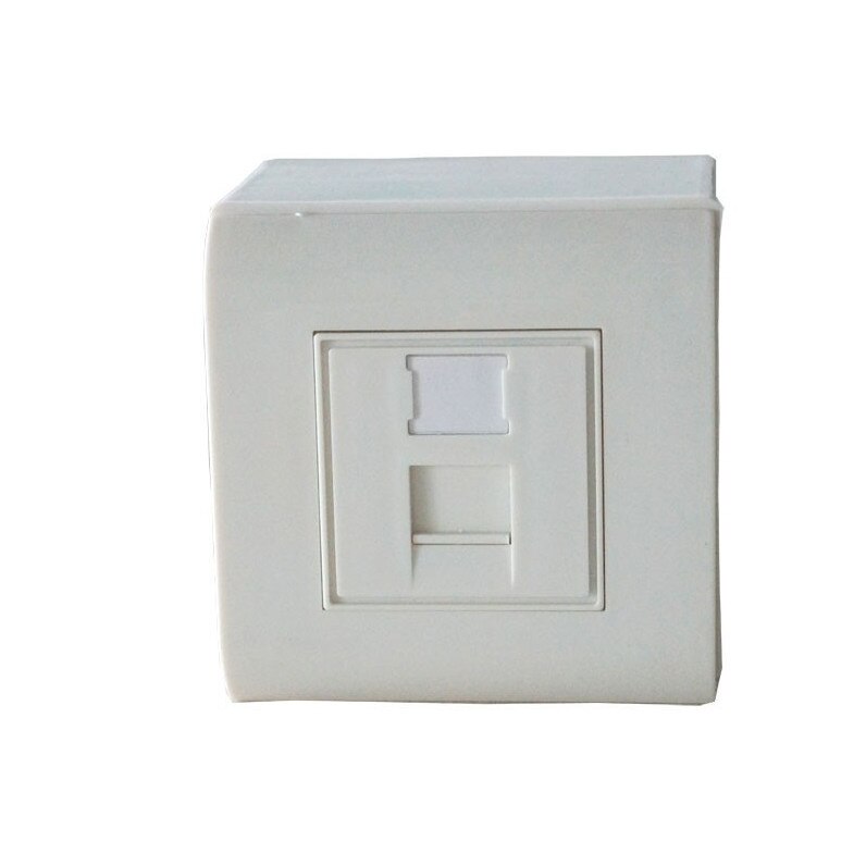 Priza simpla voce/date cat5e LanKATT ecranata 1 x RJ45 - 80x80, FTP, modulara, echipata, montaj aparent