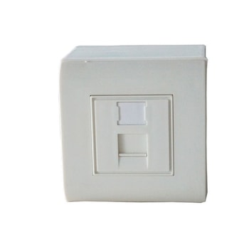 Priza simpla voce/date cat5e LanKATT neecranata 1 x RJ45 - 80x80, UTP, modulara, echipata, montaj aparent Priza simpla voce/date cat5e LanKATT neecranata 1 x RJ45 - 80x80, UTP, modulara, echipata, montaj aparent