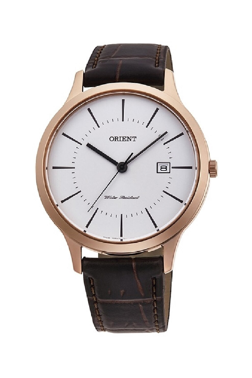 ORIENT, Ceas cu o curea de piele, Maro
