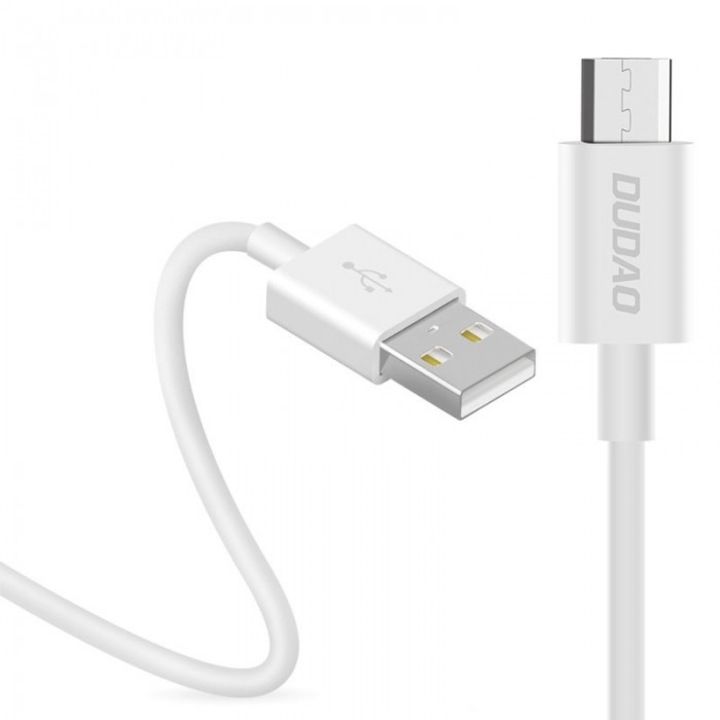 Cablu de date/incarcare Dudao, L1M Micro USB, 1M 3 A, Alb