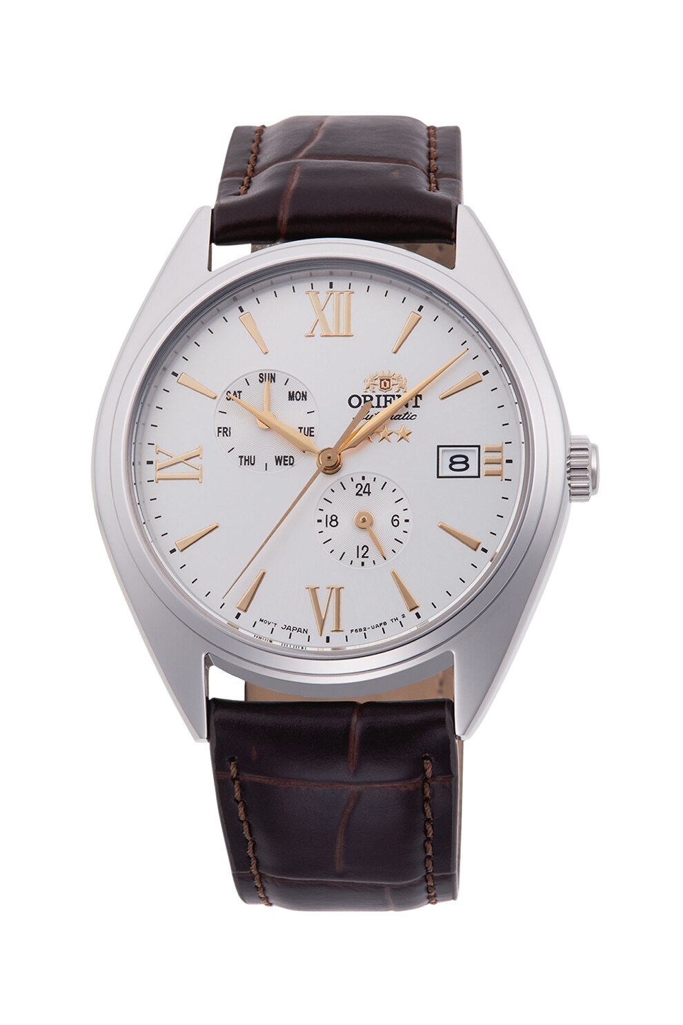 ORIENT, Ceas automatic cu o curea de piele, Maro